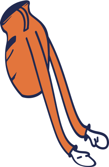 Vase fatigué Illustration d'un vase qui ferme les yeux et a les bras en arrière, usé et fatigué